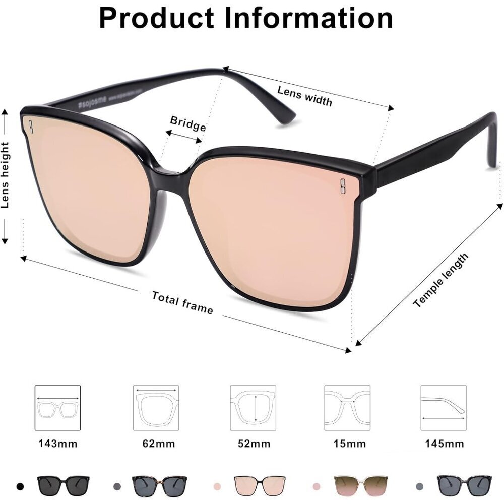 Unisex Square Plastic Sunglasses UV400 Protection for Outdoor Travel - Picture 5 of 6